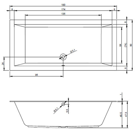 Riho Lugo fürdőkád 190x90 cm (BT0500500000000) Riho Lugo fürdőkád 190x90 cm (BT0500500000000)