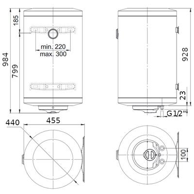 Bosch Tronic 1000T 100 CB indirekt elektromos vízmelegítő, balos csatlakozással 2000W Bosch Tronic 1000T 100 CB indirekt elektromos vízmelegítő, balos csatlakozással 2000W