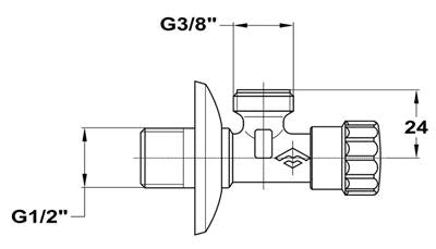 Mofém sarokszelep 1/2 "-3/8 " Mofém sarokszelep 1/2 "-3/8 "