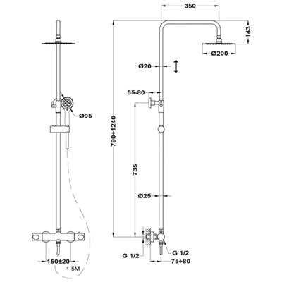 Mofém Zenit termosztátos zuhanyrendszer Mofém Zenit termosztátos zuhanyrendszer