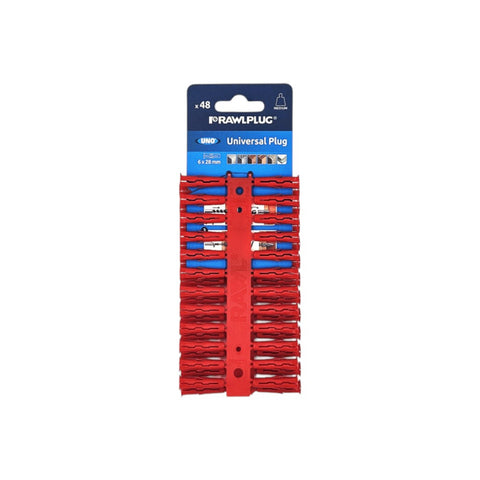 Rawlplug műanyag tipli 6x28mm piros 96db/csomag (R-U1-RED-96-C)