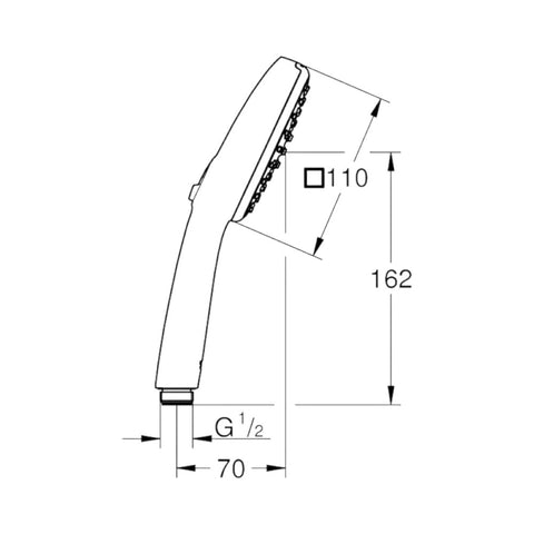 Grohe Tempesta Cube 110 kézizuhany 2 spray, matt fekete