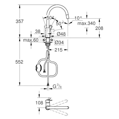 Grohe BauLoop mosogató csaptelep