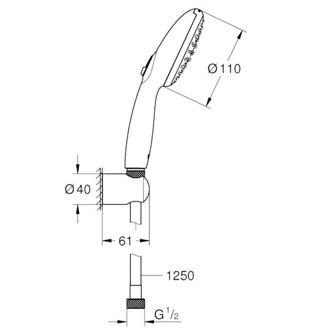 Grohe Tempesta 110 fali tartós szett 2 spray (Rain, Jet), matt fekete
