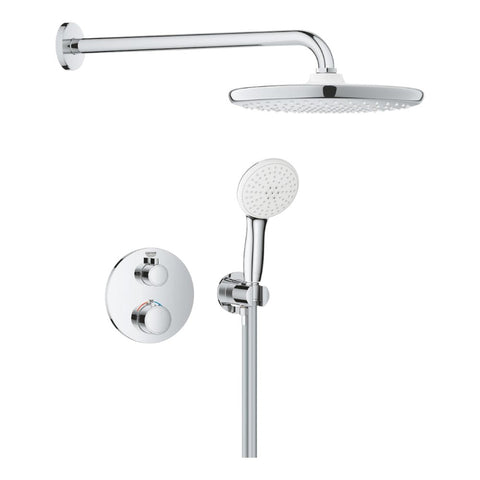 Grohe Grohtherm zuhanyrendszer falsík mögötti, Tempesta kézi és fejzuhannyal
