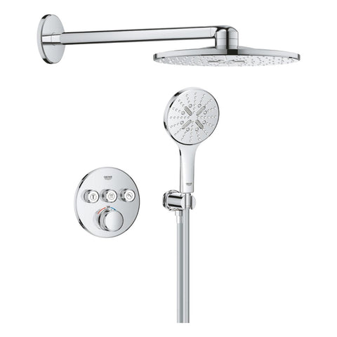 Grohe Grohtherm SmartControl zuhanyrendszer falsík mögötti, Rainshower SmartActive kézi és fejzuhany