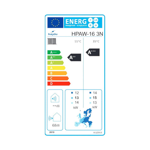 Hajdu HPAW -16 NE levegő-víz fűtési/hűtési hőszivattyú  16kW, 1fázis, R32, elektromos fűtés nélkül