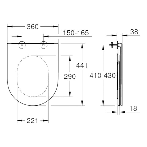 Grohe Bau Ceramic WC ülőke, lecsapódásgátlóval, slim (39910)