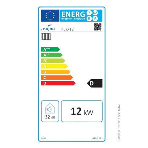 Hajdu HEK-12 elektromos kazán 12kW - energiacímke.