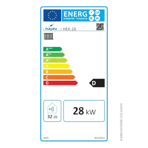 Hajdu HEK-28 elektromos kazán 28kW - energiacímke.