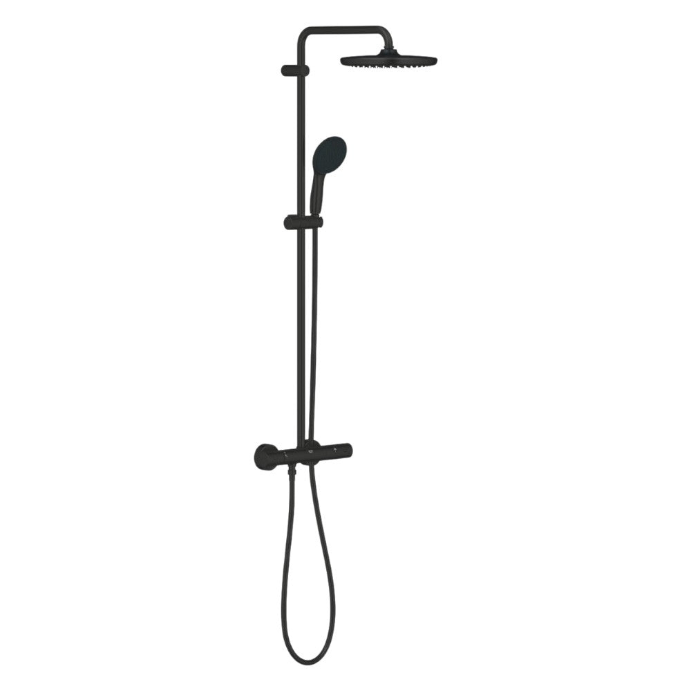 Grohe Tempesta System 250 termosztátos zuhanyrendszer, Tempesta 250 fejzuhany, matt fekete