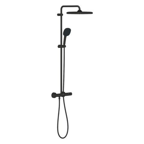Grohe Tempesta System 250 Cube Termosztátos zuhanyrendszer, Tempesta 250 Cube fejzuhany, matt fekete