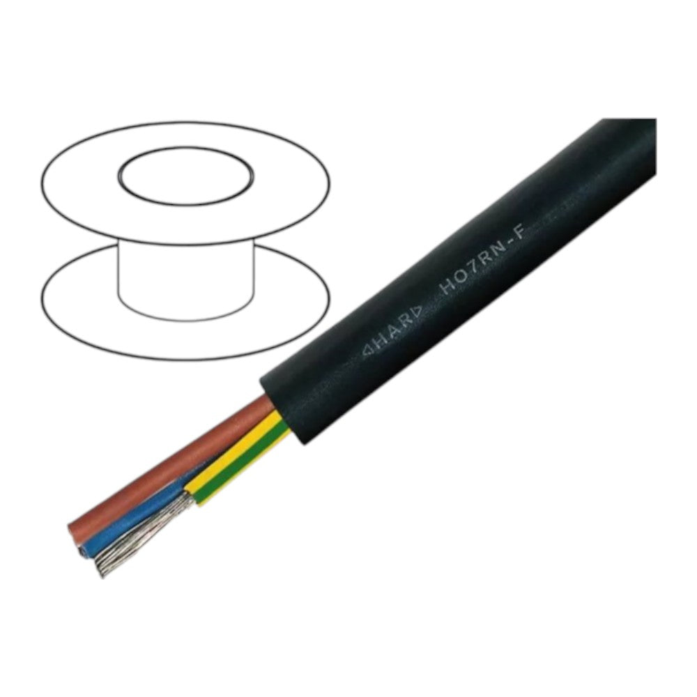 Install AMP Elektromos vezeték, vezérlőkábel réz, H07RN-F3X1,5 sodrott, fekete gumi 300/500V