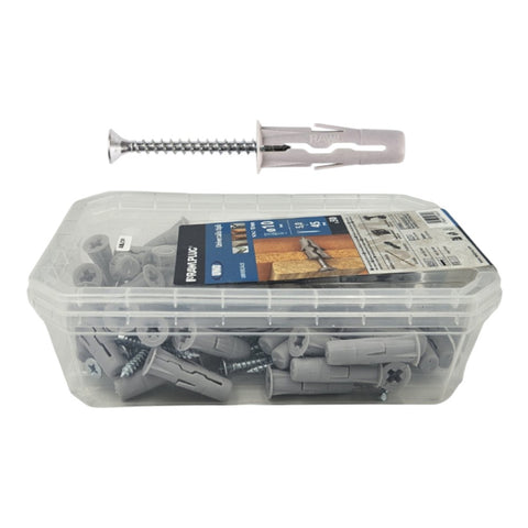 Rawlplug műanyag tipli 10x36mm, süllyesztett fejű csavarral 5x45mm 50db/doboz (R-SL11-UNO-10+5045)