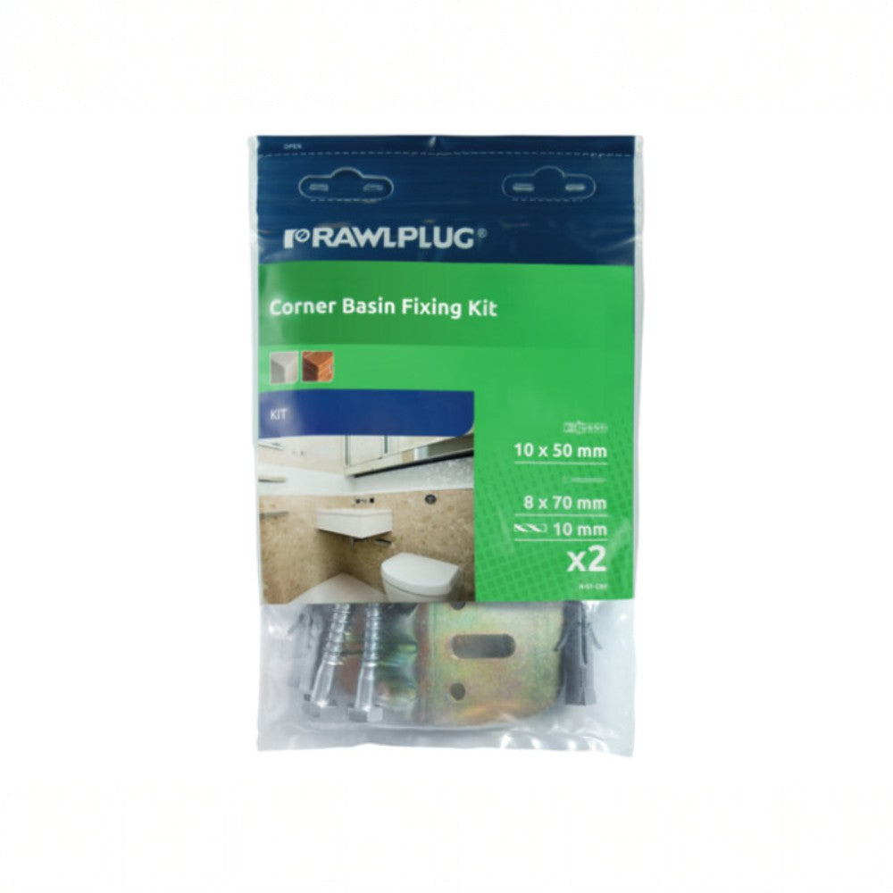 Rawlplug kádrögzítő szett tömör anyagba, 2 x állványcsavar, 2 x K dübel (R-S1-CBF)