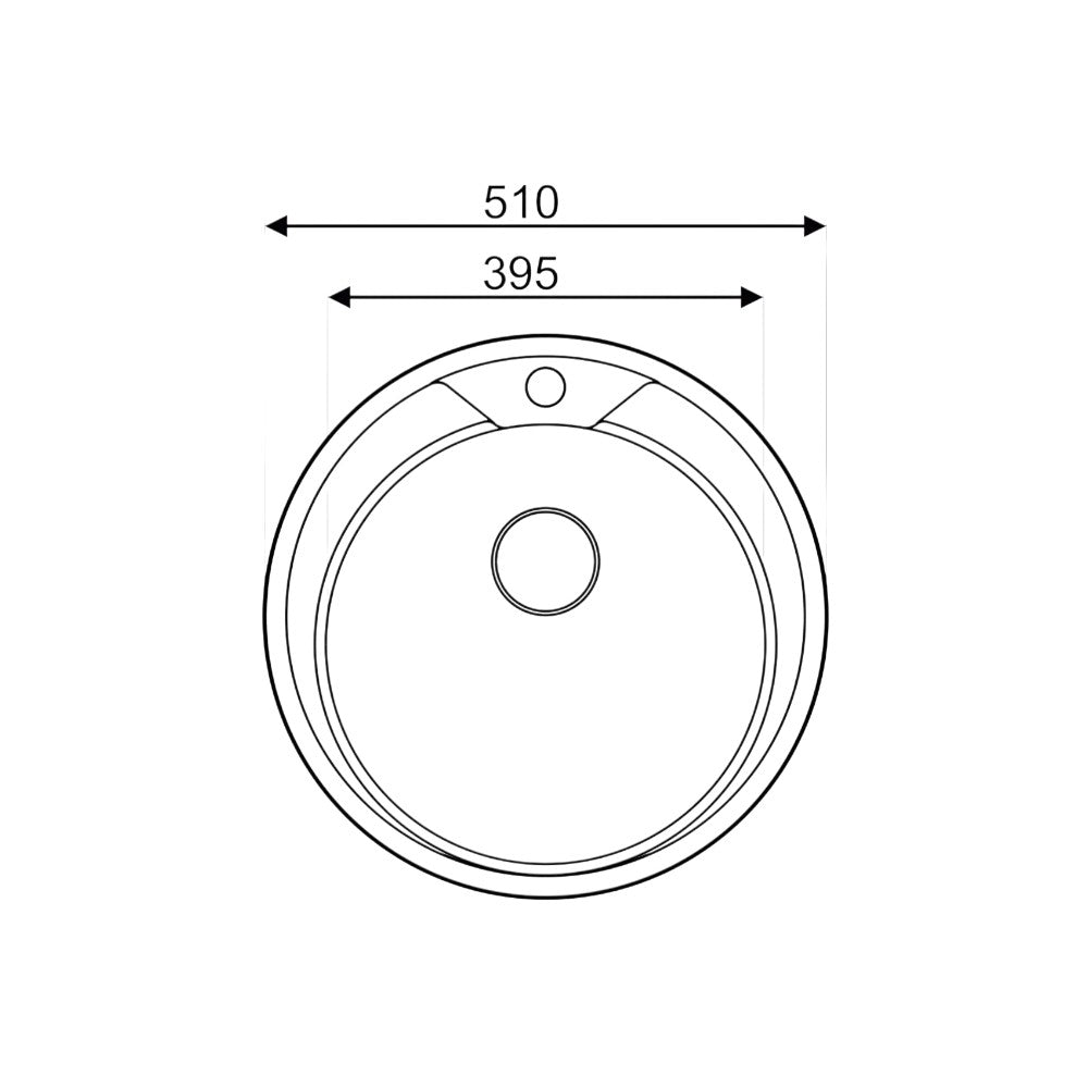 Mofém Infinite 510 mosogatótálca, 1 medence, kerek, 510mm