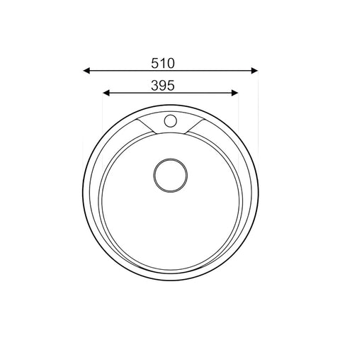 Mofém Infinite 510 mosogatótálca, 1 medence, kerek, 510mm