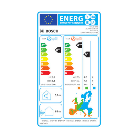 Bosch Climate 2000 mono split klíma szett, 3,5kw