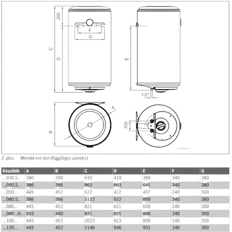 Bosch Tronic 1000T 120 B függőleges vízmelegítő fali (ES 120 5 2000W BO L1X-NTWVB)