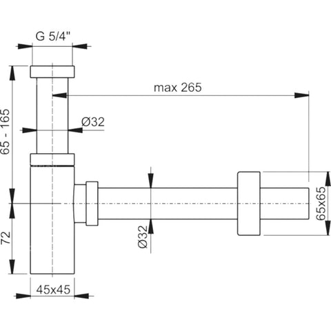Alcaplast mosdószifon 32-es DESIGN szögletes