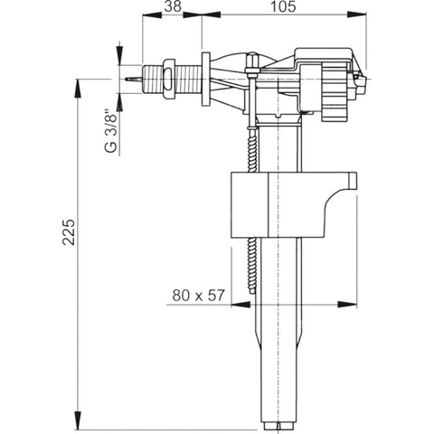 Alca A16-3/8" feltöltőszelep