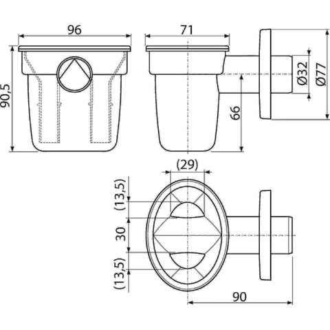 Alca bojler csepegtető szifon DN32