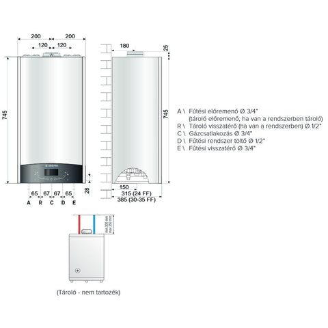 Ariston Genus One System 12 kondenzációs gázkazán, fűtő 11,8 Kw