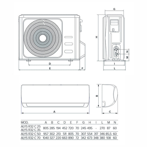 Ariston Alys 25 R32 mono split klíma szett 2.8 kW; ajándék WiFi modullal