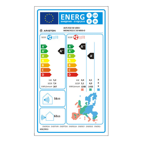 Ariston Alys 50 R32 mono split klíma szett 5.2 kW; ajándék WiFi modullal
