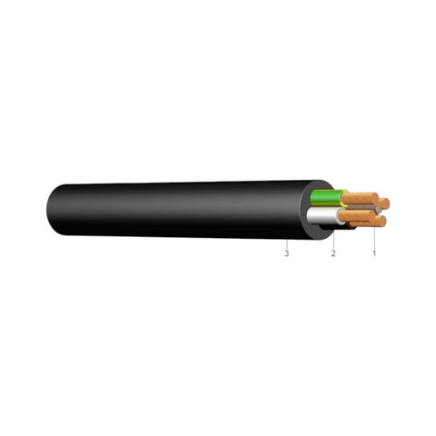 Install AMP Elektromos vezeték, vezérlőkábel réz, H07RN-F5X1,5 sodrott, fekete gumi 450/750V