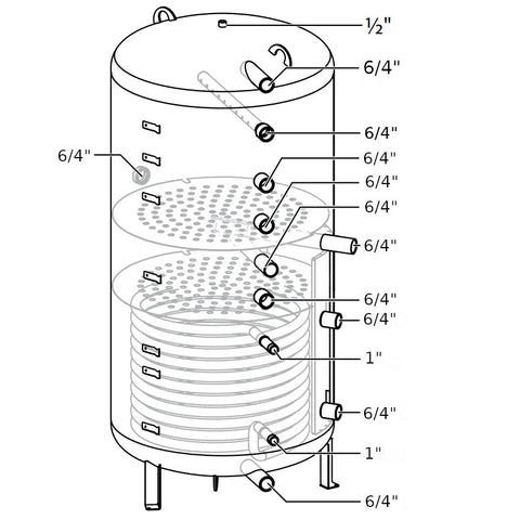 Bosch BHS 1000-6 ERZ C puffertároló beépített szolár csőkígyóval 1000 literes