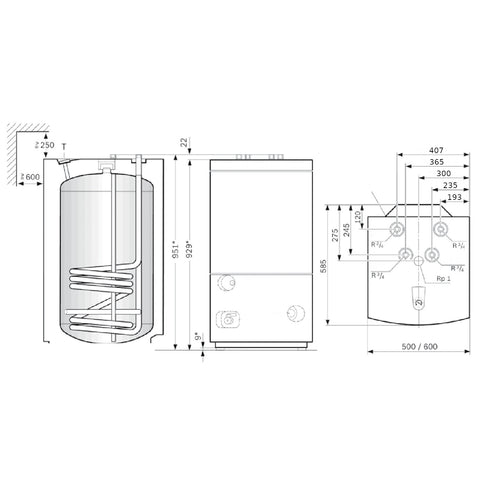 Bosch WD 160 B indirekt tároló szögletes