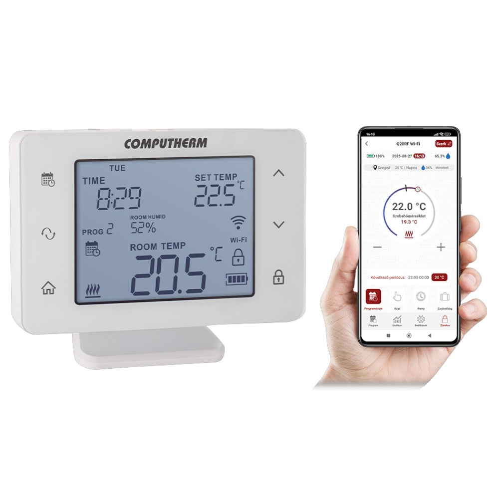 COMPUTHERM Q20RF Wi-Fi (TX) Wi-Fi termosztát, vevőegység nélkül