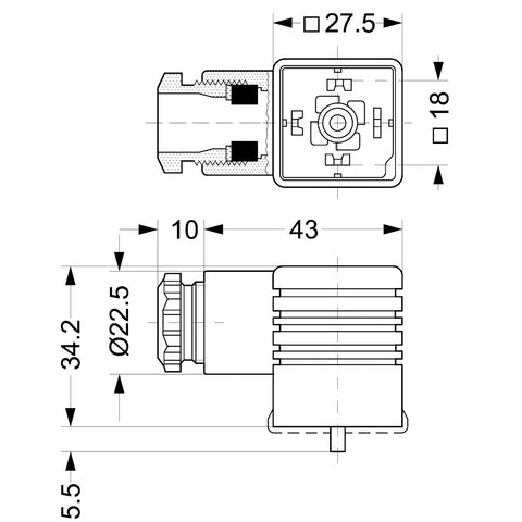Danfoss mágnesszelep kapocsdoboz IP65 széles (042N1256)