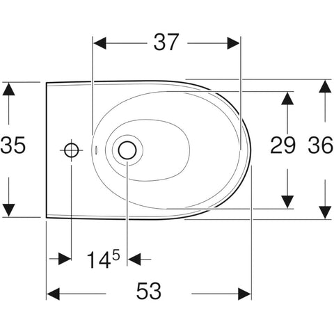 Geberit Selnova Premium fali bidé, zárt forma, 53 cm