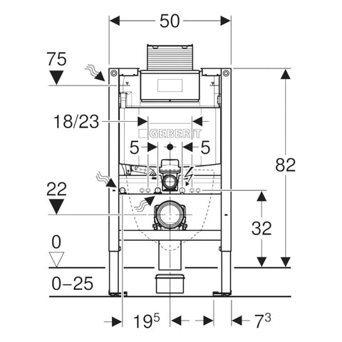 Geberit Duofix wc tartály 82 cm magas Omega