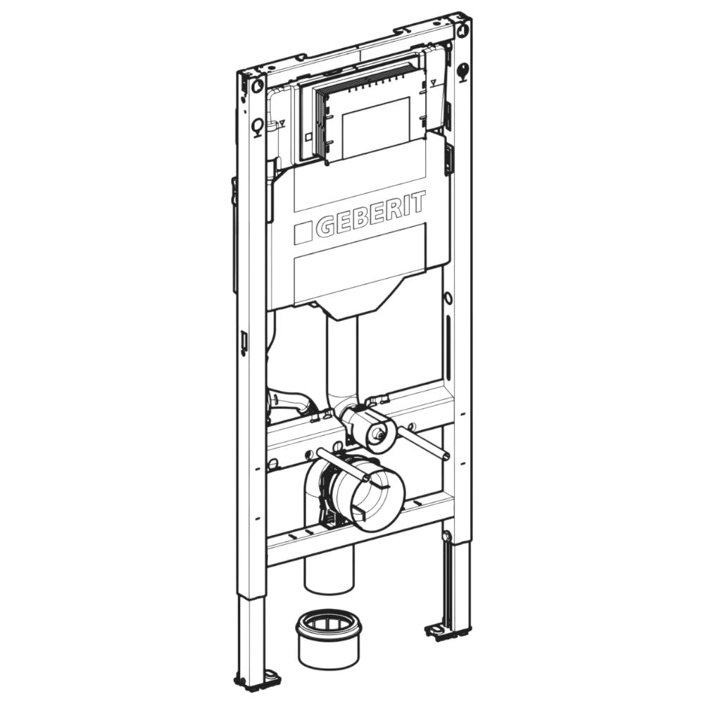 Geberit Duofix fali WC-szerelőelem, 112 cm, Sigma 12 cm-es falsík alatti öblítőtartállyal, projektre