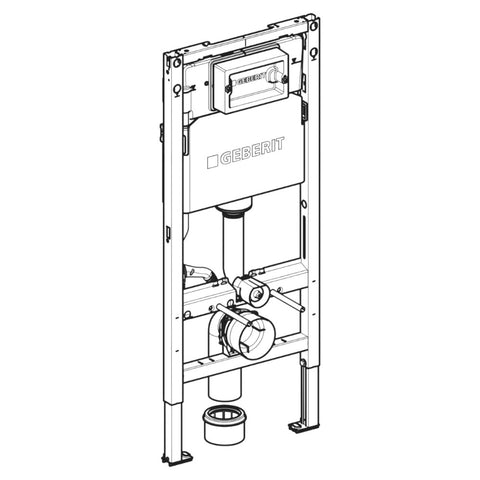 Geberit Duofix Basic fali WC-szerelőelem, 112cm, Delta falsík alatti tartállyal