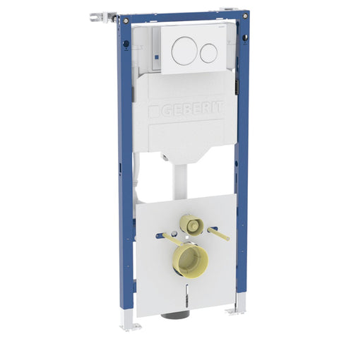 Geberit Duofix fali WC szerelőelem, 112cm, Sigma 20 fehér/króm nyomólappal, round