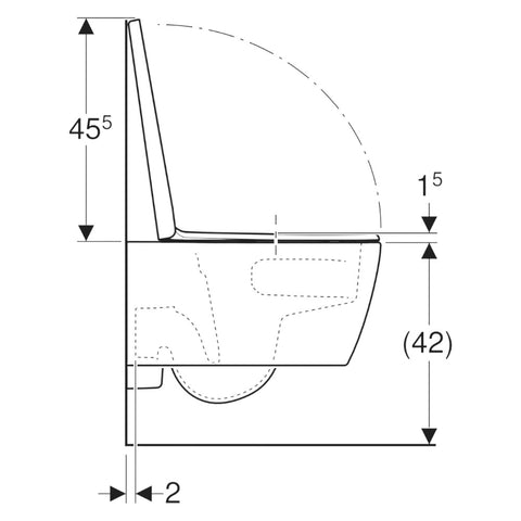 Geberit iCon fali wc készlet, mélyöblítésű, zárt forma, TurboFlush, WC-ülőkével, lecsapodásgátlós