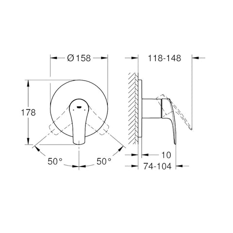 Grohe Eurosmart zuhany csaptelep, színkészlet