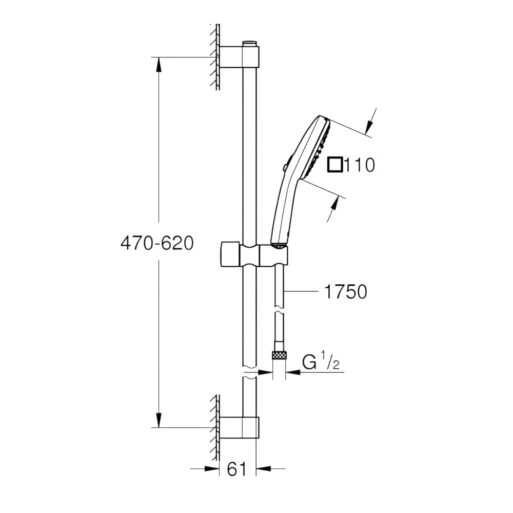Grohe Tempesta Cube 110 sines zuhanyszett 2 sugárral (Rain, Jet)