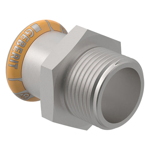 Geberit Mapress Therm Inox acél KM átmeneti idom, d54, R 1 1/2 ", ivóvízhez nem alkalmas 1.4301