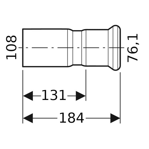 Geberit Mapress Therm Inox acél szűkítő KB, d108-76.1, ivóvízhez nem alkalmas 1.4301