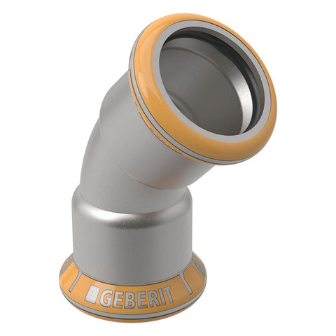Geberit Mapress Therm Inox acél ív, 45°-os, BB, d108, ivóvízhez nem alkalmas 1.4301