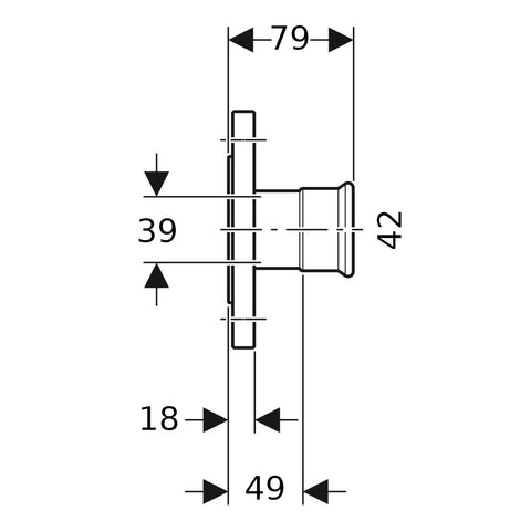 Geberit Mapress Therm Inox acél PN 10/16 karima, d42, DN40, ivóvízhez nem alkalmas 1.4301