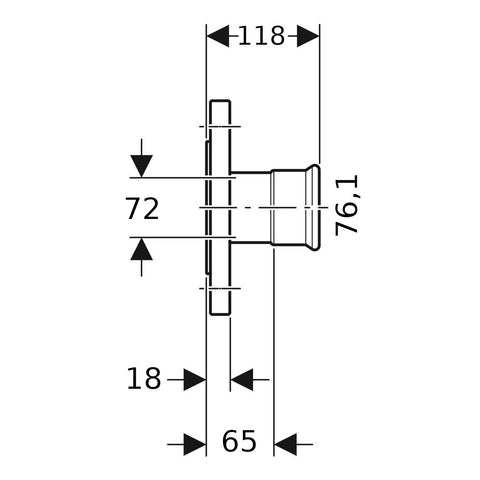 Geberit Mapress Therm Inox acél PN 10/16 karima, d76.1, DN65, ivóvízhez nem alkalmas 1.4301
