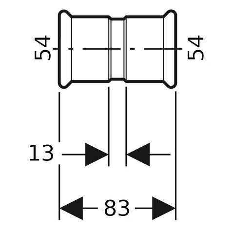 Geberit Mapress Therm Inox acél karmantyú, d54, ivóvízhez nem alkalmas 1.4301
