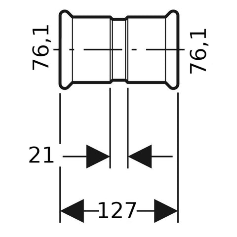 Geberit Mapress Therm Inox acél karmantyú, d76.1, ivóvízhez nem alkalmas 1.4301