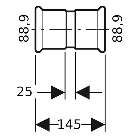 Geberit Mapress Therm Inox acél karmantyú, d88.9, ivóvízhez nem alkalmas 1.4301